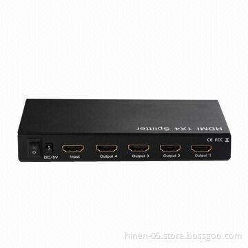 Mini HDMI Splitter 1*4, Supports Highest Video Resolution 1080p